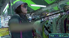 tongue pierced tiny 18+ thai milf gets picked up by two foreigners