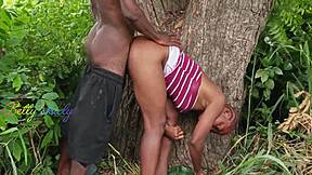 The forest girl bent over for doggystyle