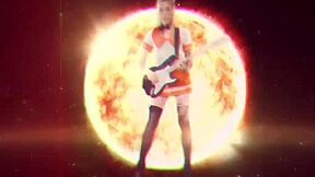 sun goddess dances in flowing miniskirt to music