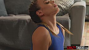 lexi luna and anna claire clouds teach lesbian yoga to big dick guy