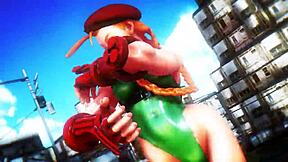 Cammy street fighter takes air expansion deep in her ass