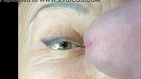 milf extremely close up cumshot on eye orgasm