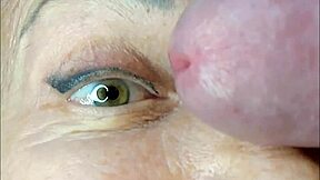 milf extremely close up cumshot on eye orgasm