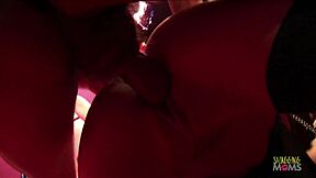 Strip club gets nasty as the milfs get off the podium and initiate an anal foursome with guests