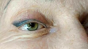 milf extremely close up cumshot on eye orgasm