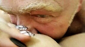 mature russian bitch sucks cock and masturbates in close up