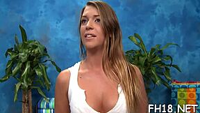 Massage turns into passionate parlour encounter