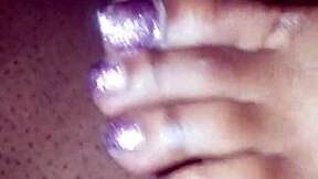 Footjob and penis stimulation combined