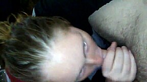 Blonde woman receives a passionate blowjob while her tits are sucked eagerly by her partner