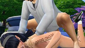 Public Slut Engages In Outdoor Game Activities With Rough Play