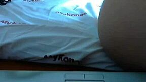 Video call with a blonde girl chatting casually