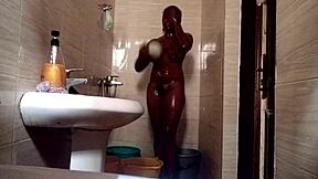 Shower time with sweet kuzy