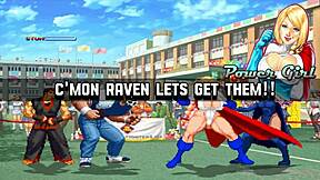 i meet power girl and raven in hentai mugen with brian battler