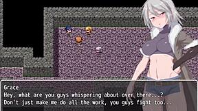 Grace ponižena u labirintu grada, prstom i drka u hentai igri