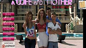 Wife and stepmother engage in intense teen cartoon action