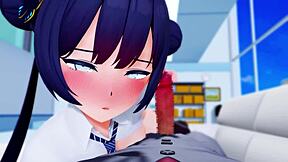 Kisaki Handjob in 3D Anime Hentai