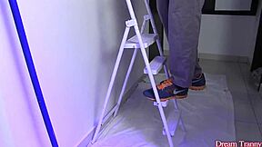 Sexy tgirl Nicolly Pantoja craves hot bareback with house painter