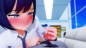 Kisaki Handjob in 3D Anime Hentai