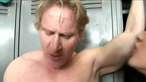 Lesbians in clothes dominate a guy with handcuffs.