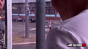 Vanessa Shelby learns to lick wet pussy in public