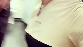 Bisexual guy sucks construction worker's cock in public toilet until he cums milk!