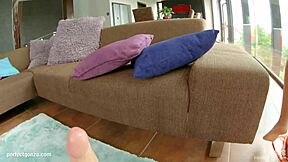 Kyra Hot, that curvy beauty, plays with a dildo between her big tits.