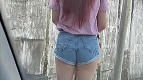 Risking handjob on street