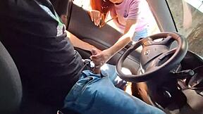 Risking handjob on street