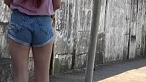 Risking handjob on street