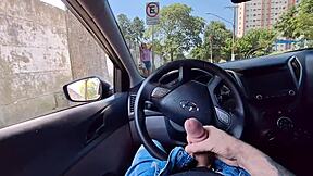 Risking handjob on street