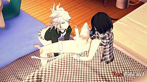 Ouma And Nagito's Intense Blowjob And Doggy Bareback Creampie In Yaoi 3D