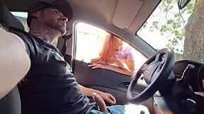 Risking handjob on street