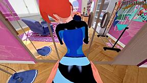 gwen tennyson banging hard in mirror for ben 10 fantasy