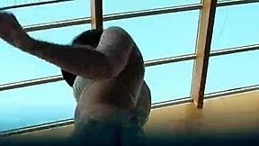 Watch Alla swim naked and tease in hot pool