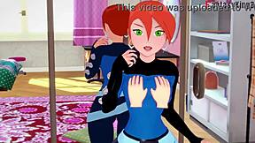 gwen tennyson banging hard in mirror for ben 10 fantasy