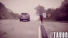 Zoey monroe gets bent over for doggystyle cumshot in the middle of nowhere