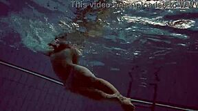 Watch Alla swim naked and tease in hot pool