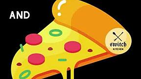 Pizza delivery turns into hardcore pegging with strapon anal and messy cumshot fun