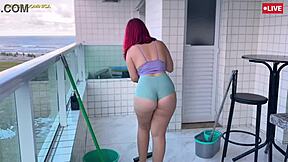 Does this latina maid's ass in shorts drive you crazy?