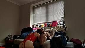 Last video of cheating milf licking ass in interracial homemade scene