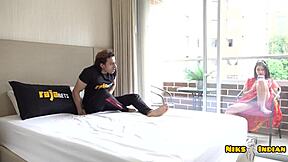 milf removes sari in shop scene