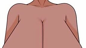 Hentai painting features big tits asian babe