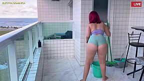 Does this latina maid's ass in shorts drive you crazy?