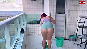 Does this latina maid's ass in shorts drive you crazy?