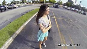 fucking cute broke teen in glasses for quick cash