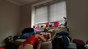 Last video of cheating milf licking ass in interracial homemade scene