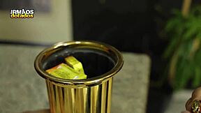 Greedy intern devours boss's massive cock in office blowjob