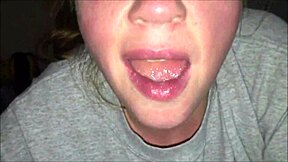 Blonde amateur blowing cock and swallowing cum suggestively