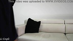 wife records our tv night ending with cumshot on belly