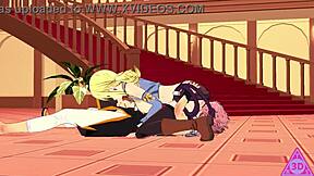 Lucy Natsu from Fairy Tail Craves Blowjob and Handjob with Monster Cock